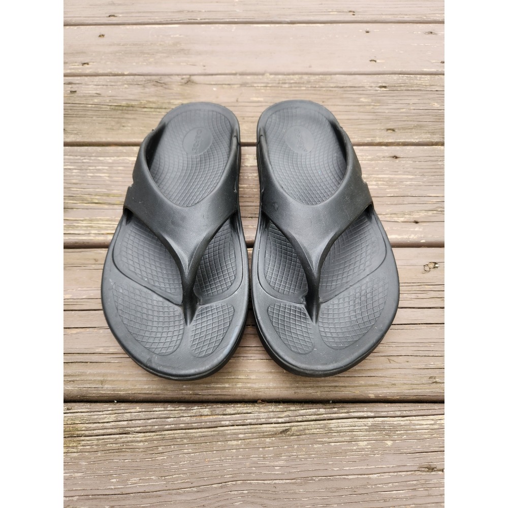 Oofos OOriginal Recovery Sandals Black Thong Post-Workout Men 12 Women 14